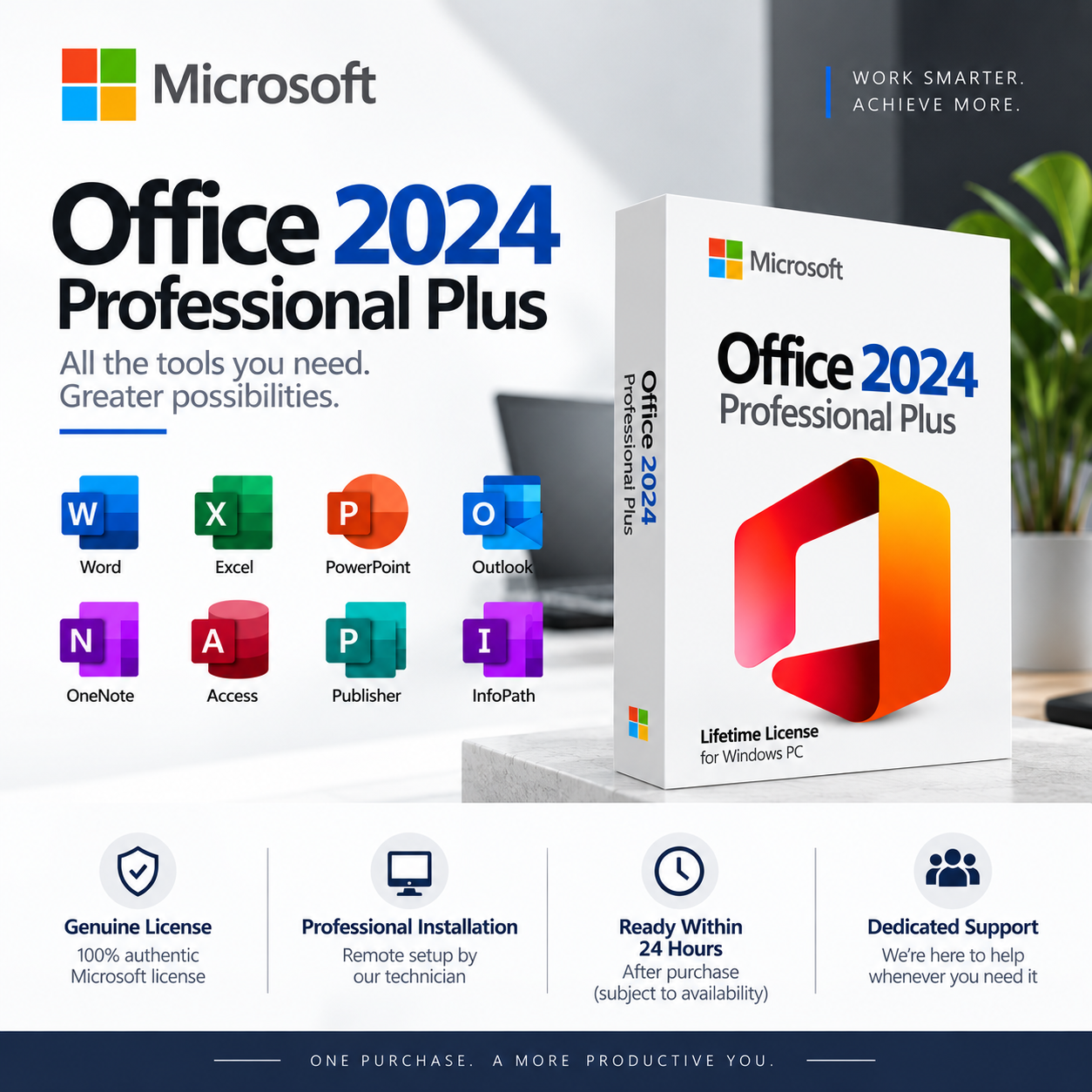 Microsoft Office 2024 Professional Plus – License + Remote Installation